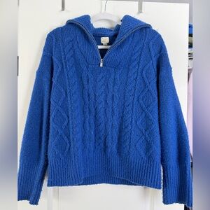 Blue Cable Knit Sweater